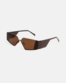 Shop Men's Brown Shield Polarised Lens Sunglasses-Full