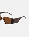 Shop Men's Brown Shield Polarised Lens Sunglasses