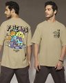 Shop Men's Brown Slay Together Graphic Printed Oversized T-shirt-Front