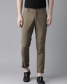 Shop Men's Brown Slim Fit Chinos-Front