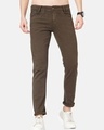 Shop Men's Brown Slim Fit Jeans-Front
