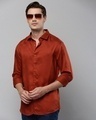 Shop Men's Brown Slim Fit Shirt-Front