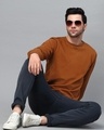 Shop Men's Brown Slim Fit Sweatshirt