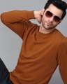 Shop Men's Brown Slim Fit Sweatshirt