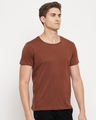 Shop Men's Brown Slim Fit T-shirt-Full