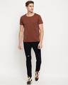 Shop Men's Brown Slim Fit T-shirt