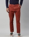 Shop Men's Brown Slim Fit Trousers-Front