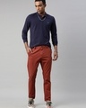 Shop Men's Brown Slim Fit Trousers-Full