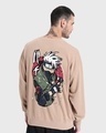 Shop Men's Brown Son of White Fang Graphic Printed Oversized Sweatshirt-Full