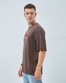 Shop Men's Brown Space Roaming Graphic Printed Oversized T-shirt-Full