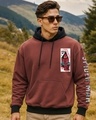 Shop Men's Fudgesickle Brown Spidey Graphic Printed Oversized Hoodies-Front