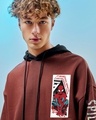 Shop Men's Fudgesickle Brown Spidey Graphic Printed Oversized Hoodies