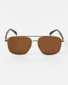 Shop Men's Brown Aviator Polarised Lens Sunglasses-Design