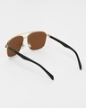 Shop Men's Brown Aviator Polarised Lens Sunglasses