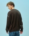 Shop Men's Brown Standard Typography Super Loose Fit Flat Knit Sweater-Design
