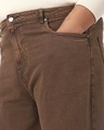 Shop Men's Brown Straight Fit Plus Size Acid Wash Jeans