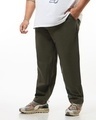 Shop Men's Brown Straight Fit Plus Size Pants-Front