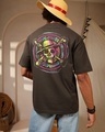 Shop Men's Brown Straw Hat Crew Graphic Printed Oversized T-shirt-Front