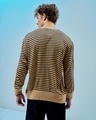 Shop Men's Brown Striped Oversized Flatknit Sweater-Full