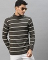 Shop Men's Brown Striped Sweater-Full