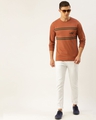 Shop Men's Brown Striped Slim Fit T-shirt