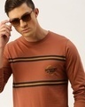 Shop Men's Brown Striped Slim Fit T-shirt