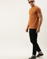 Shop Men's Brown Striped Slim Fit T-shirt-Full