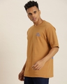 Shop Men's Brown Summer Vibes Typography Oversized T-shirt-Design