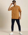 Shop Men's Brown Summer Vibes Typography Oversized T-shirt