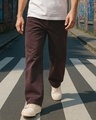 Shop Men's Brown Super Baggy Fit Mid-Rise Jeans-Front