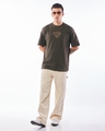 Shop Men's Brown Super Fly Graphic Printed Oversized T-shirt