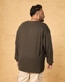 Shop Men's Brown Super Loose Plus Size T-shirt-Design