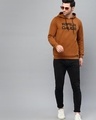 Shop Men's Brown Super Squad Typography Slim Fit Hooded Sweatshirt