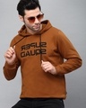 Shop Men's Brown Super Squad Typography Slim Fit Hooded Sweatshirt