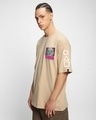 Shop Men's Brown Survival Graphic Printed Oversized T-shirt-Full