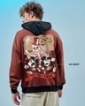 Shop Men's Brown The Awakening Hour Graphic Printed Oversized Hoodies-Full