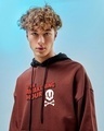 Shop Men's Brown The Awakening Hour Graphic Printed Oversized Hoodies