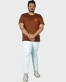 Shop Men's Brown The Saviour Graphic Printed Plus Size Oversized T-shirt