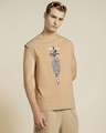 Shop Men's Brown Thorfinn Graphic Printed Boxy Fit Vest-Design