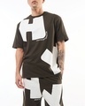 Shop Men's Brown Typography Oversized Co-ordinates