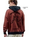 Shop Men's Brown Unpredictable Graphic Printed Oversized Hoodies