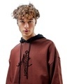 Shop Men's Brown Unpredictable Graphic Printed Oversized Hoodies