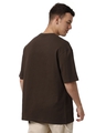 Shop Men's Brown Viva La Typography Oversized T-shirt-Full