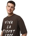 Shop Men's Brown Viva La Typography Oversized T-shirt