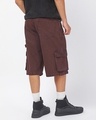 Shop Men's Brown Washed Straight Fit Cargo Carpenter Shorts-Design