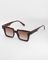 Shop Men's Brown Wayfarer Polarised Lens Sunglasses-Full