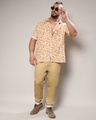 Shop Men's Brown & White All Over Printed Oversized Plus Size Shirt-Full