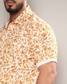 Shop Men's Brown & White All Over Printed Oversized Plus Size Shirt
