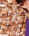 Shop Men's Brown & White Corduroy All Over Printed Relaxed Fit Shirt