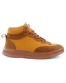 Shop Men's Brown & Yellow Color Block Sneakers-Full